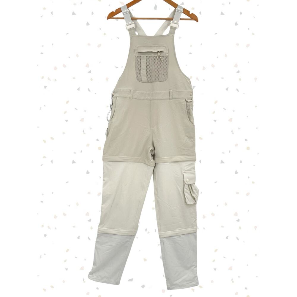 Outdoor Voices Cream RecTrek Hiking Overalls Zip Off Gorpcore Jumpsuit Size S